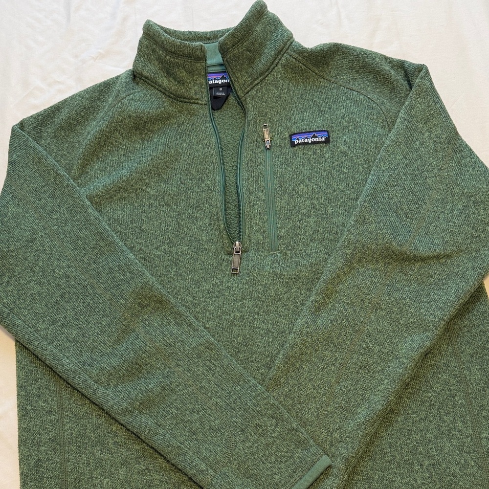 Patagonia Zip-Up Sweater in Forest Green